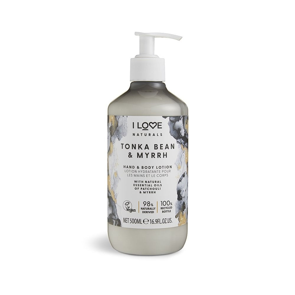 I Love I Love, Naturals Collection, Vegan, Feuchtigkeitsspendend und weichmachend, Tonkabohne & Myrrhe, Lotion, Für Hände & K