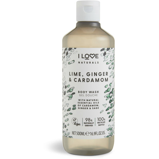 I Love I Love, Naturals Collection, Vegan, Nährend, Limette, Ingwer & Kardamom, Duschgel, 500 ml Regular