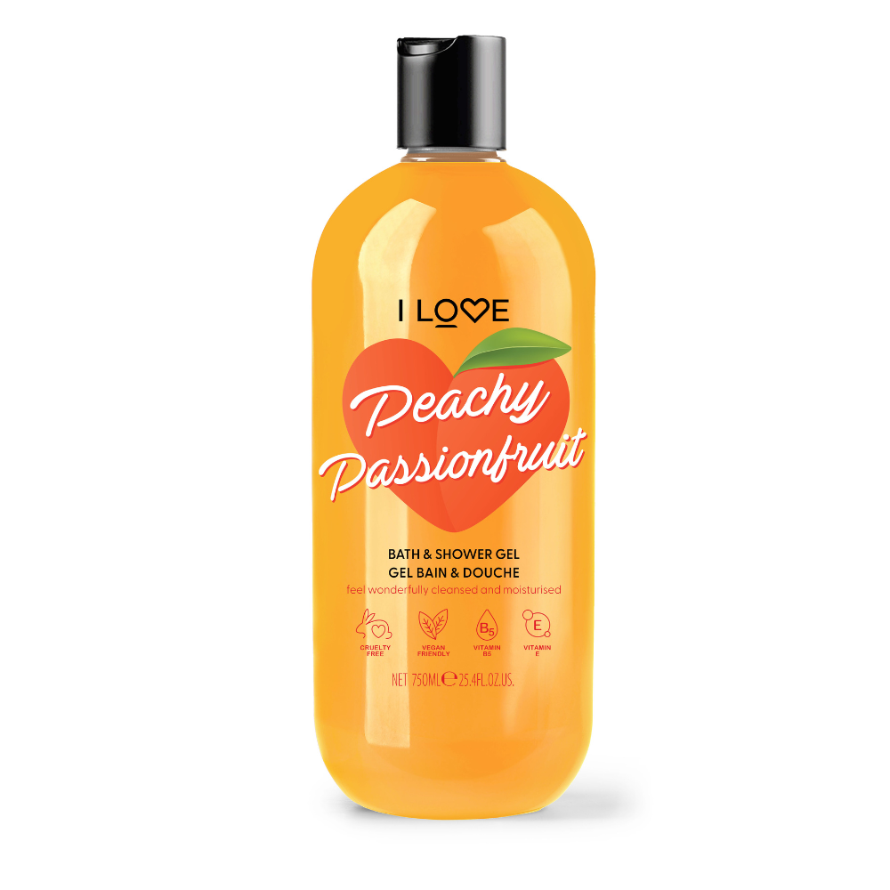 I Love I Love, Peachy Passionfruit, Hydratisierend, Duschgel, Für alle Hauttypen, 750 ml Regular