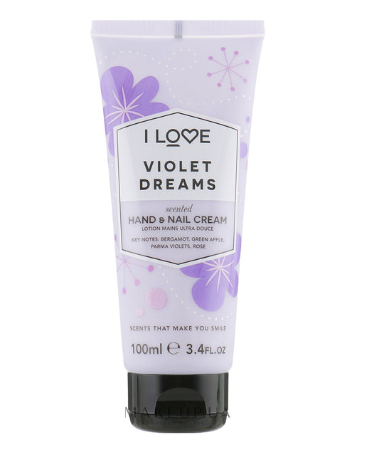 I Love I Love, Signature Collection, Feuchtigkeitsspendend, Hand- und Nagelcreme, Violette Träume, 100 ml Regular