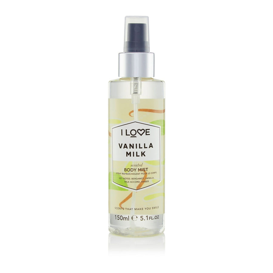 I Love I Love, Signature Collection, Vegan, Nebelspray, Vanillemilch, Über den ganzen Körper, 165 ml Regular