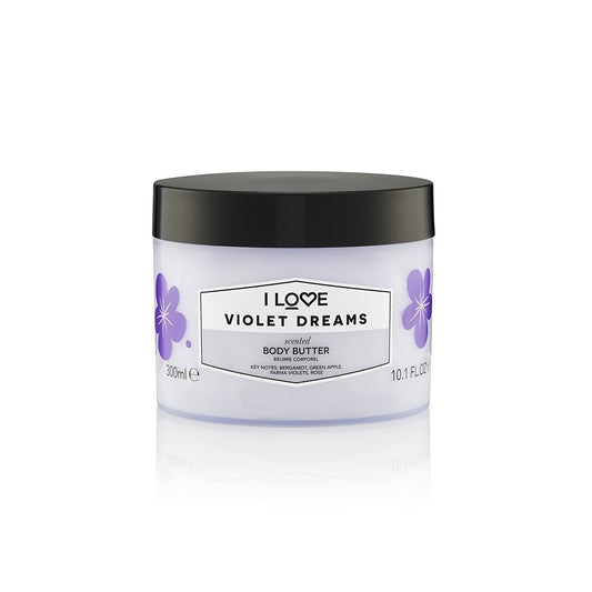 I Love I Love, Signature Collection, Vegan, Hydratisierend, Violette Träume, Körperbutter, 330 ml Regular