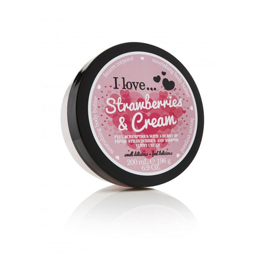 I Love I Love, Originals, Hydratisierend, Erdbeeren mit Sahne, Körperbutter, 200 ml Regular