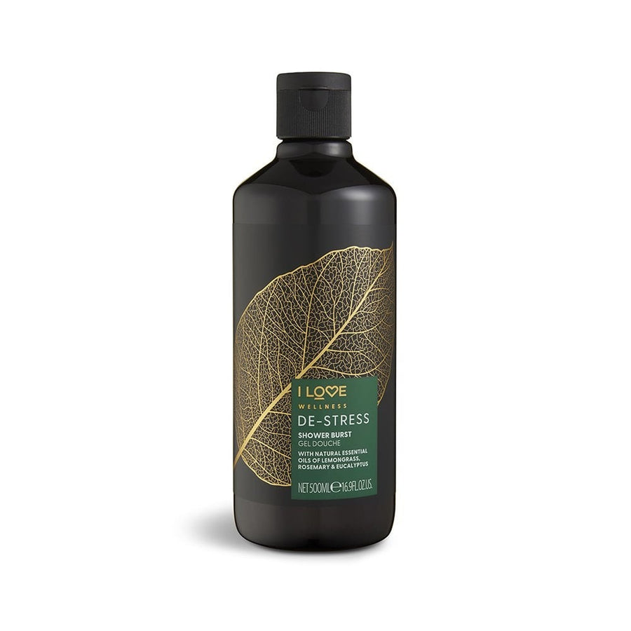 I Love I Love, Wellness De-Stress, Vegan, Rosmarin, Eukalyptus & Zitronengras, Reinigung, Duschgel, Für alle Hauttypen, 500 m