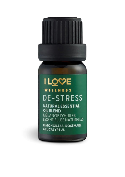I Love I Love, Wellness De-Stress, Zitronengras, Rosmarin, Eukalyptus und Lavandin, Ätherisches Öl, 10 ml Regular