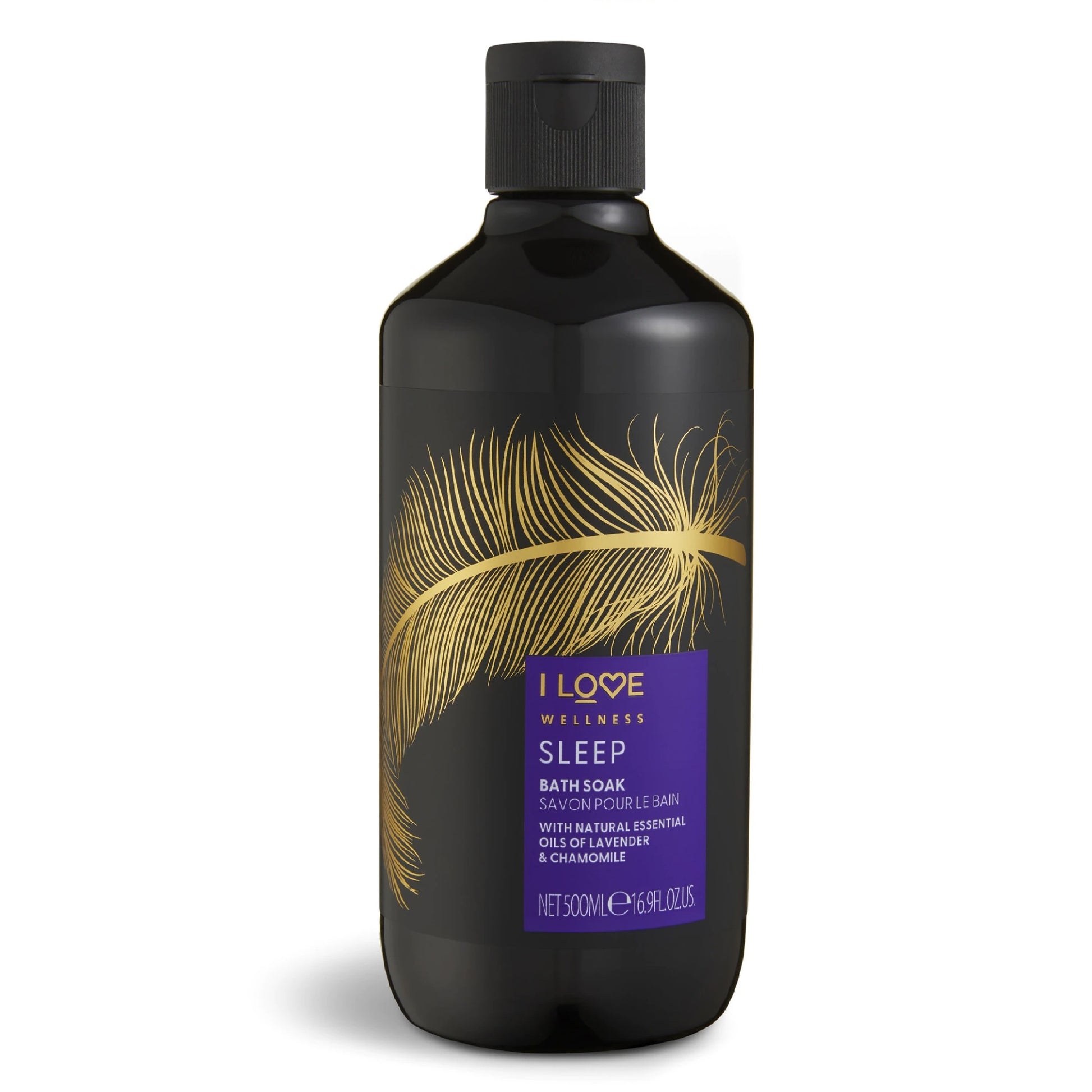 I Love I Love, Wellness Sleep, Ätherische Öle, Nährend und feuchtigkeitsspendend, Kamille & Lavendel, Badzusatz, 500 ml Regul