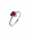 PANDORA JEWELRY Mod. RED ELEVATED HEART RING - SIZE 58