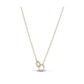 PANDORA Signature Logo & Pavé Anhänger-Halskette – Seitenansicht