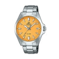 CASIO EDIFICE Classic Date Orange Armbanduhr mit Edelstahlarmband – Detailansicht