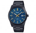 CASIO COLLECTION & VINTAGE Casio Collection MTP-VD03B-2AUDF blaue Herrenuhr im Carbon-Look mit Casio-Box – Seitenansicht