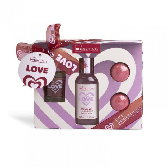 IDC Institute In Love Beauty Geschenkset 4-teilig mit Duschgel und Badebomben