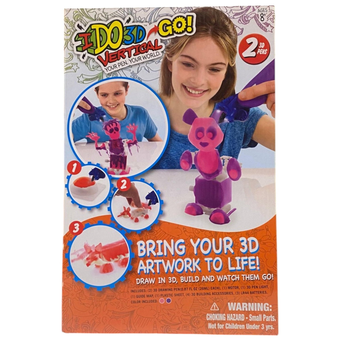 Ido3D, Bring Your 3D Artwork To Life, 2 vertikale Farbwechsel-Stifte, Zeichenset, Unisex, 8+ jahre