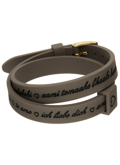 IL MEZZOMETRO Mod. I LOVE YOU GOLD BUCKLE EDITION - GREY - Bracciale in silicone/silicone bracelet BMG1703 Schmuck Gold
