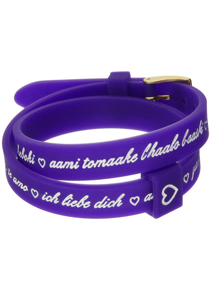 IL MEZZOMETRO Mod. I LOVE YOU GOLD BUCKLE EDITION - PURPLE - Bracciale in silicone/silicone bracelet BMG1707 Schmuck Gold