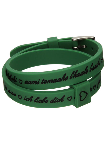IL MEZZOMETRO Mod. I LOVE YOU SILVER BUCKLE EDITION - GREEN - Bracciale in silicone/silicone bracelet BM1704 Schmuck Silber