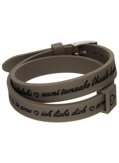IL MEZZOMETRO Mod. I LOVE YOU SILVER BUCKLE EDITION - GREY - Bracciale in silicone/silicone bracelet BM1703 Schmuck Silber