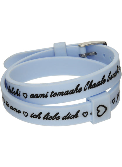 IL MEZZOMETRO Mod. I LOVE YOU SILVER BUCKLE EDITION - LIGHT BLUE - Bracciale in silicone/silicone bracelet BM1706 Schmuck Blau