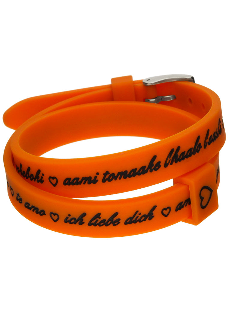 IL MEZZOMETRO Mod. I LOVE YOU SILVER BUCKLE EDITION - ORANGE - Bracciale in silicone/silicone bracelet BM1710 Schmuck Silber
