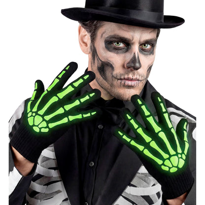 "IM DUNKELN LEUCHTENDE SKELETTHANDSCHUHE" aus Wolle – Ansicht 4