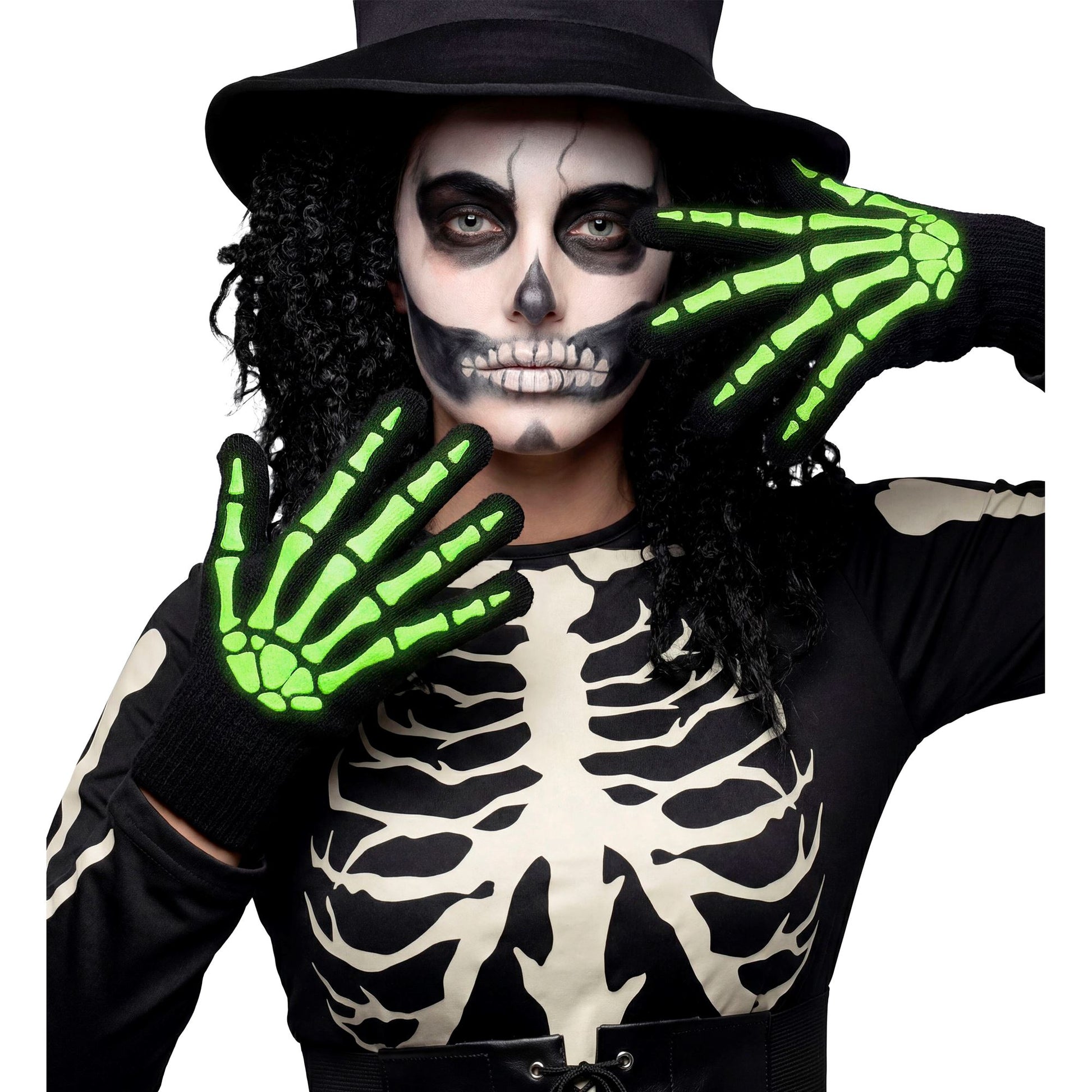 "IM DUNKELN LEUCHTENDE SKELETTHANDSCHUHE" aus Wolle – Ansicht 6