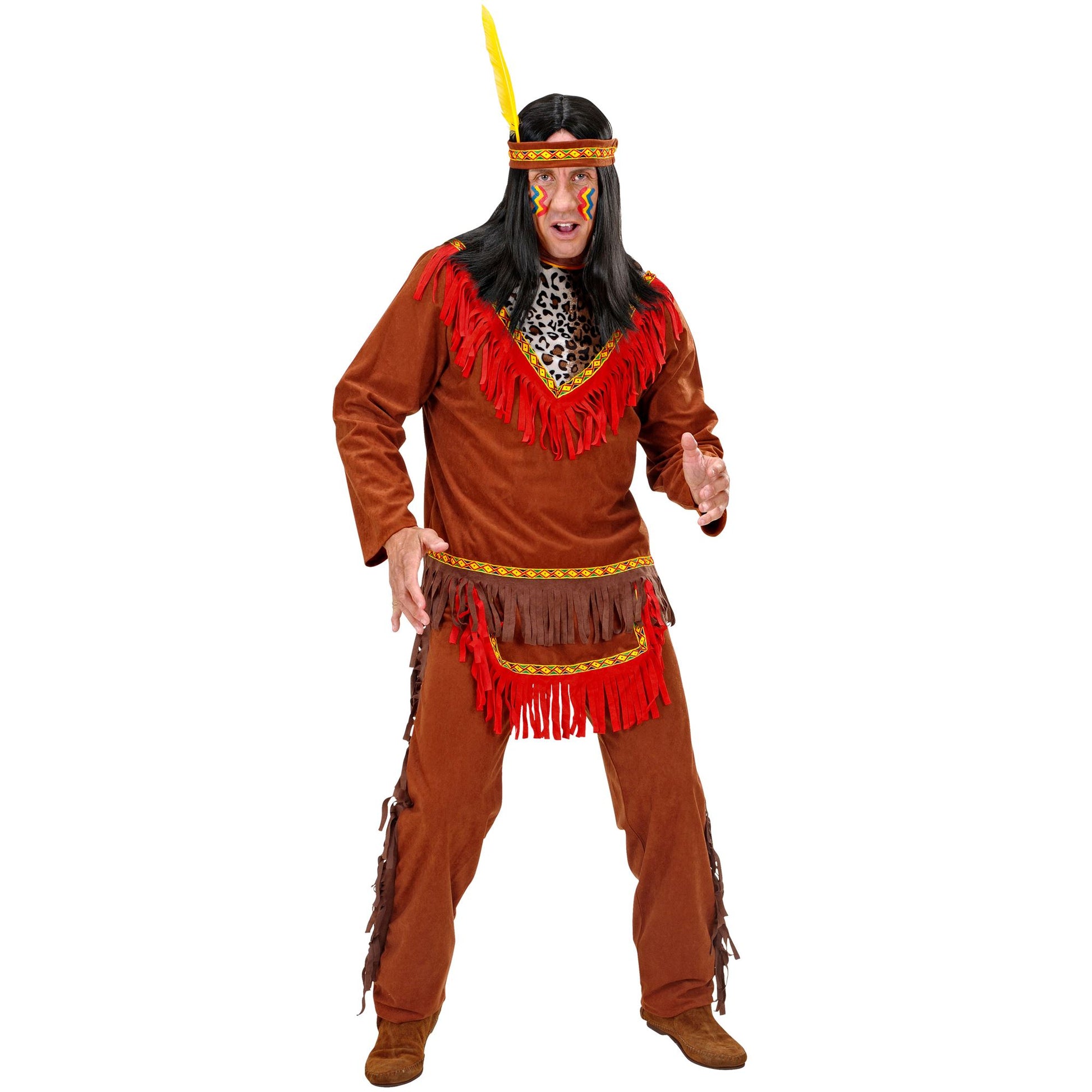"INDIANER" (Kasack, Hose, Stirnband mit Feder) – Detailansicht