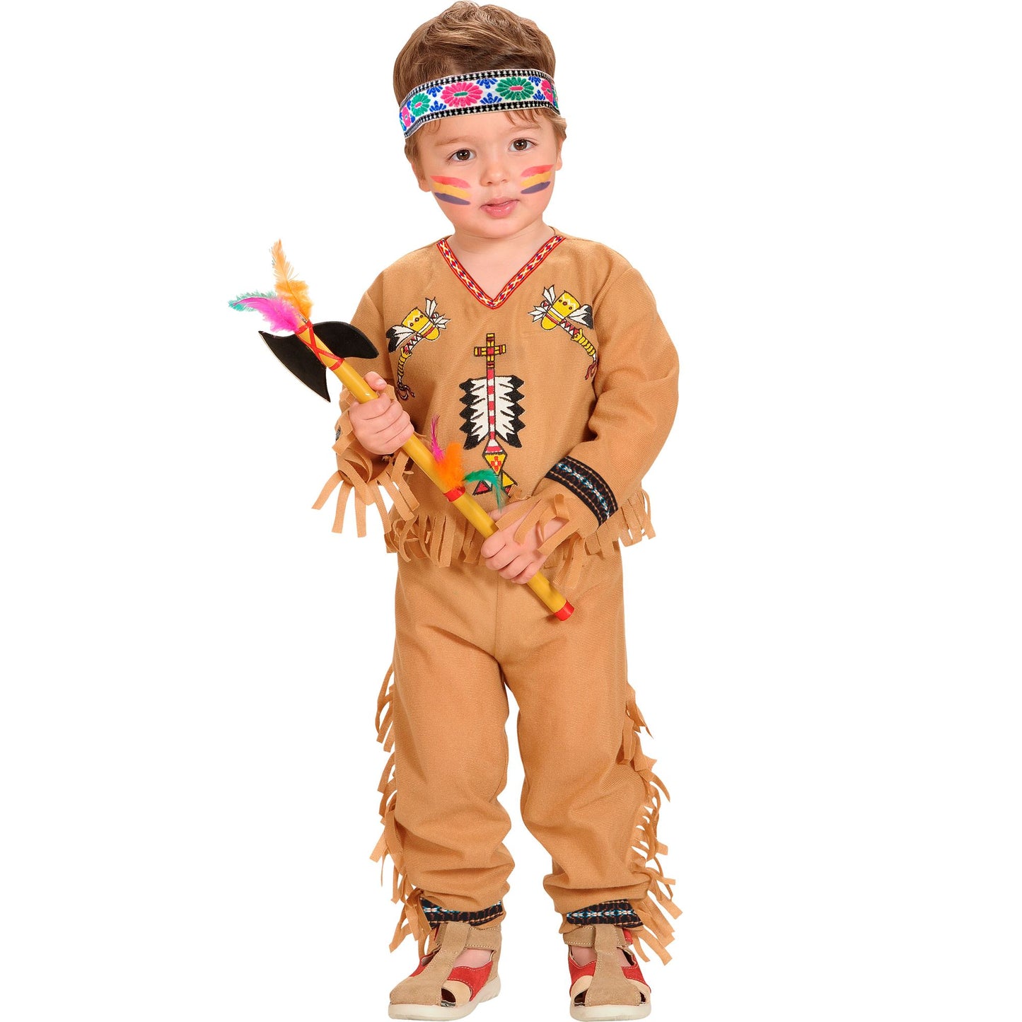 "INDIANER" (Oberteil, Hose, Gürtel, Stirnband) – Vorderansicht
