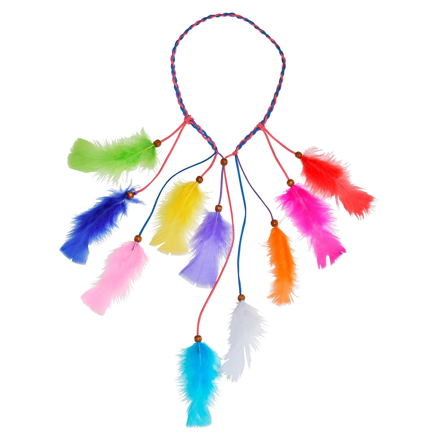 "INDIANER STIRNBAND MIT BUNTEN FEDERN" – Vorderansicht