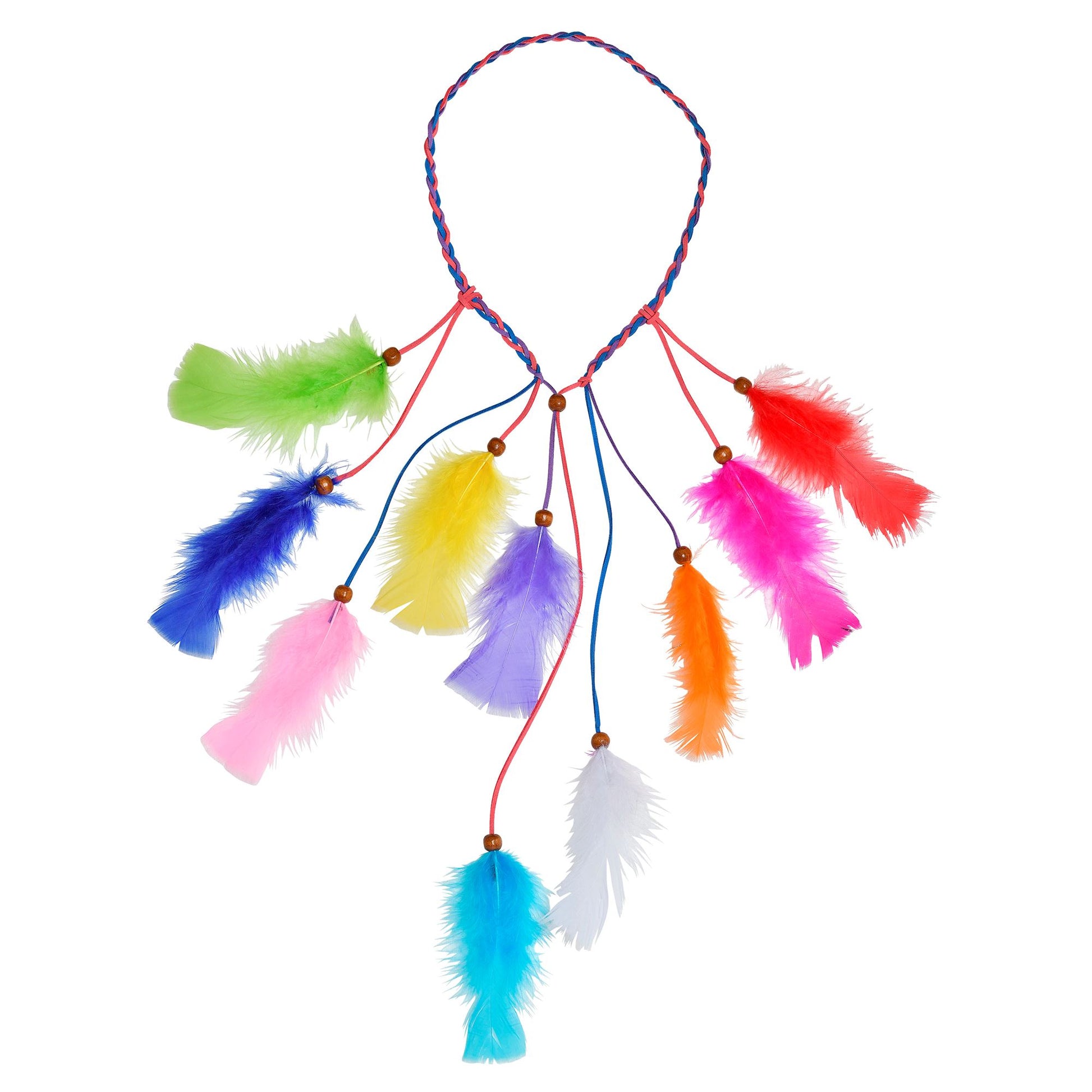 "INDIANER STIRNBAND MIT BUNTEN FEDERN" – Vorderansicht