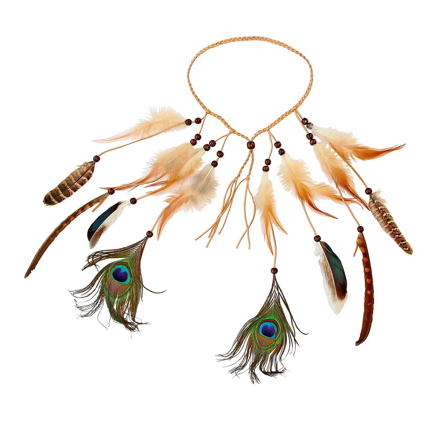 "INDIANER STIRNBAND MIT FEDERN" – Vorderansicht