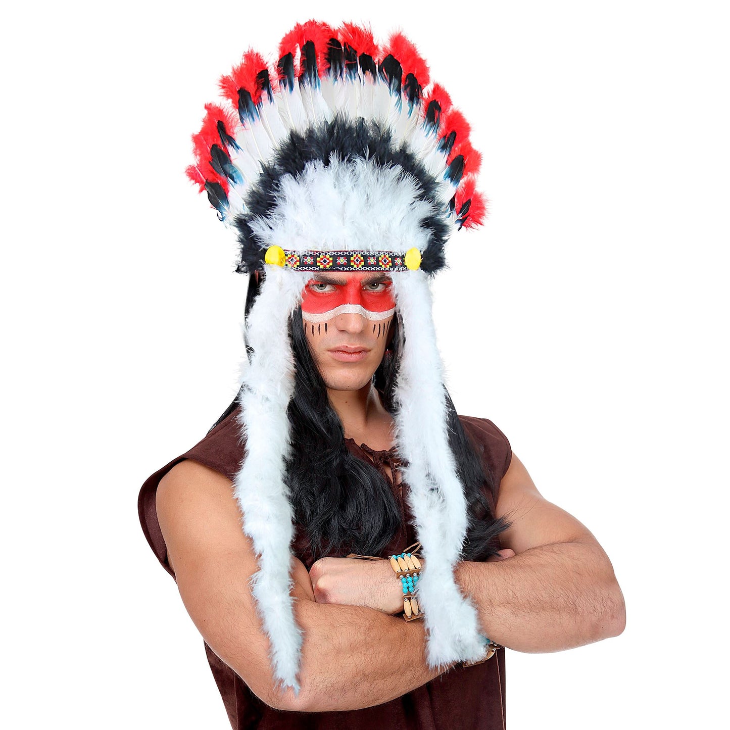 "INDIANERHAARSCHMUCK WILDER STIER" – Vorderansicht