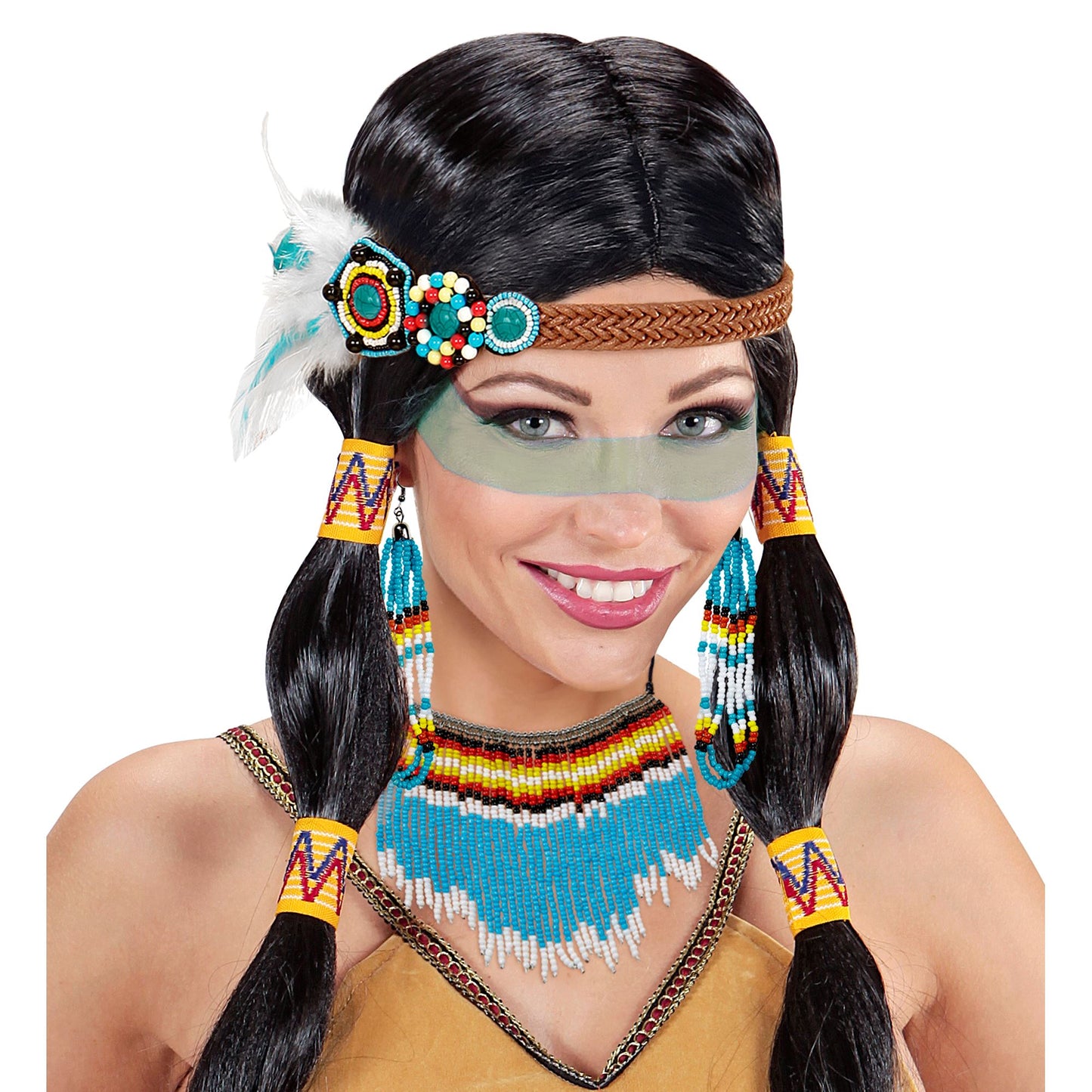 "INDIANERIN" (Haarband, Ohrring, Kette) – Ansicht 3