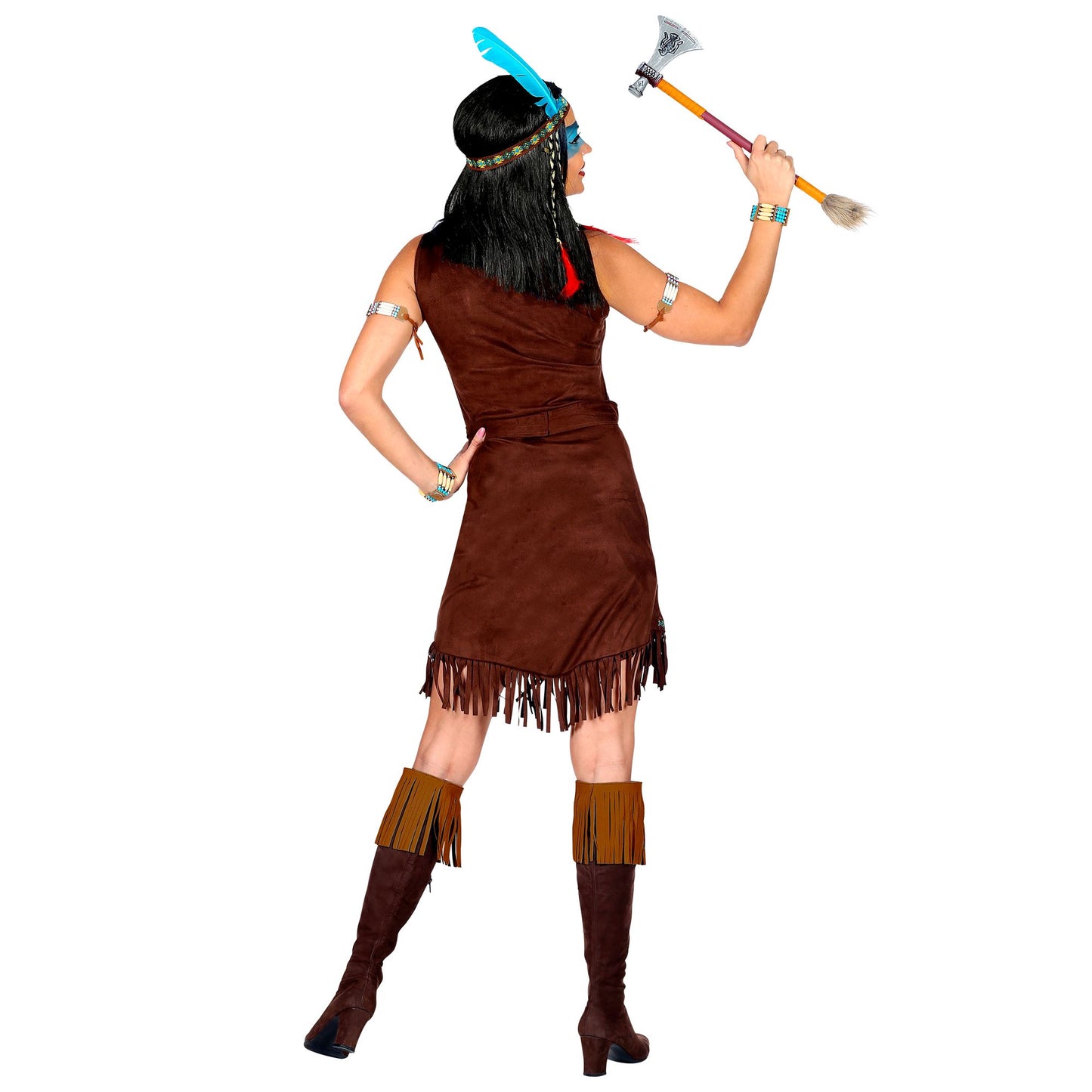 "INDIANERIN" (Kleid, Gürtel, Stirnband mit Feder) – Ansicht 4