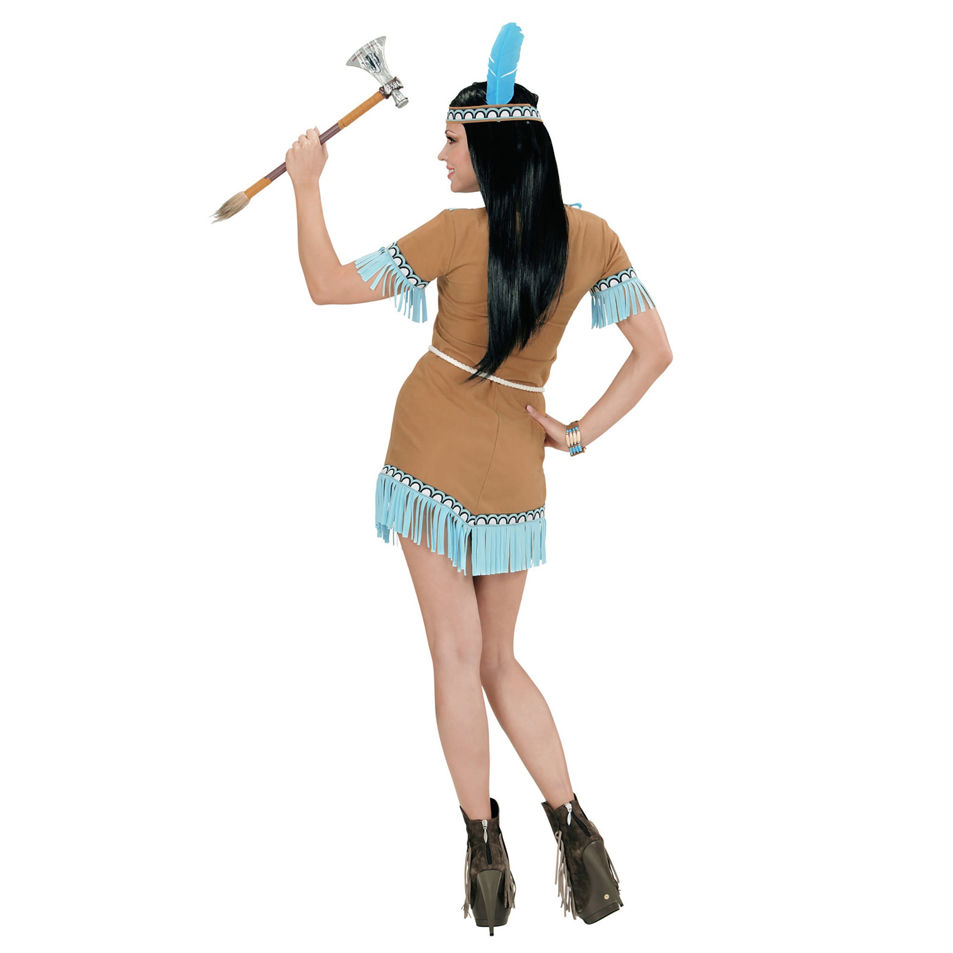 "INDIANERIN" (Kleid, Gürtel, Stirnband mit Feder) – Ansicht 3