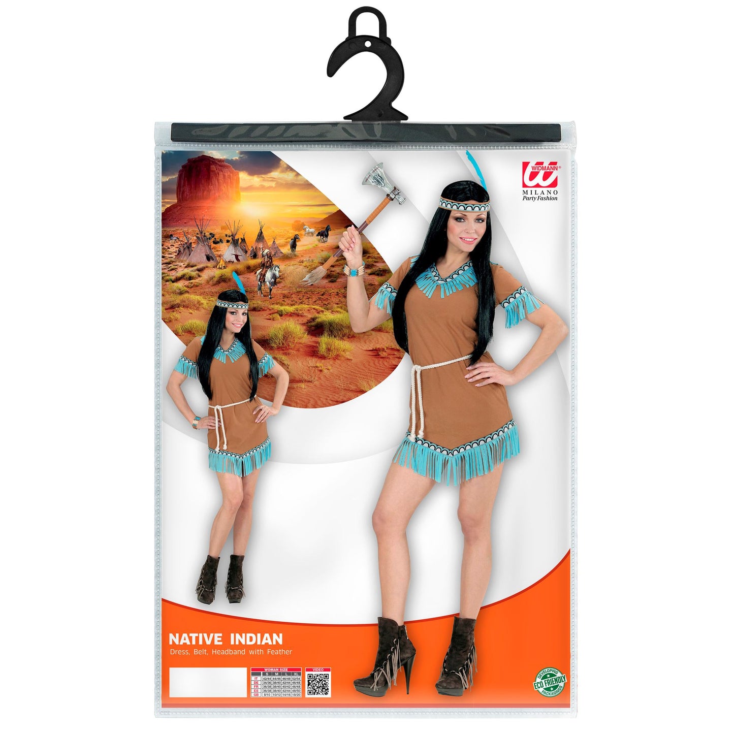 "INDIANERIN" (Kleid, Gürtel, Stirnband mit Feder) – Ansicht 4
