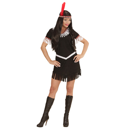 "INDIANERIN" (Kleid, Gürtel, Stirnband mit Feder) – Detailansicht