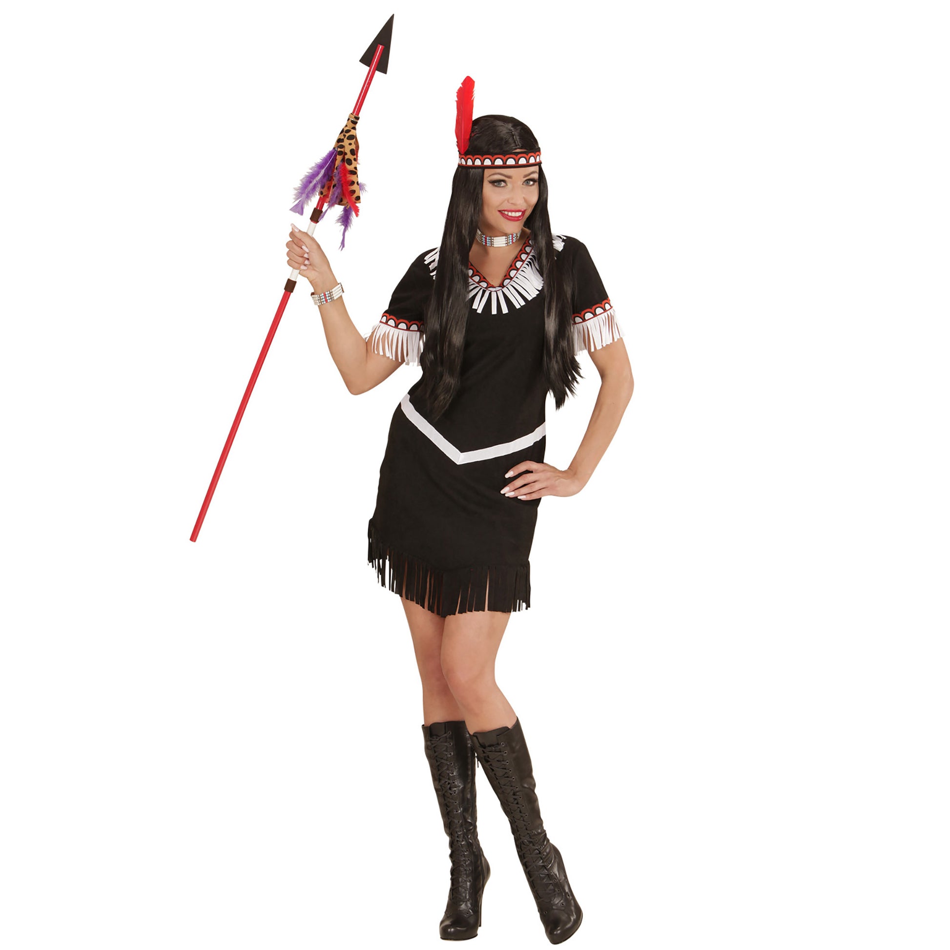 "INDIANERIN" (Kleid, Gürtel, Stirnband mit Feder) – Ansicht 3