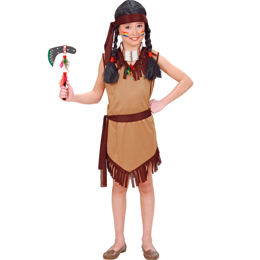 "INDIANERIN" (Kleid, Gürtel, Stirnband) – Vorderansicht