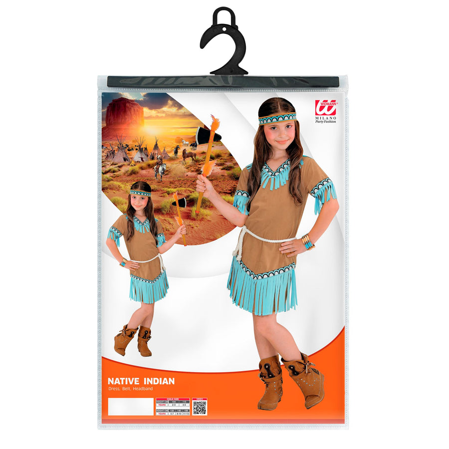 "INDIANERIN" (Kleid, Gürtel, Stirnband) – Detailansicht