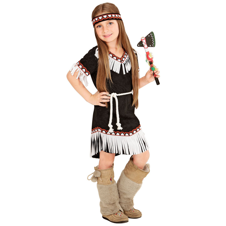 "INDIANERIN" (Kleid, Gürtel, Stirnband) – Detailansicht