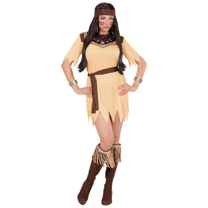 "INDIANERIN" (Kleid, Gürtel, Stirnband) – Vorderansicht