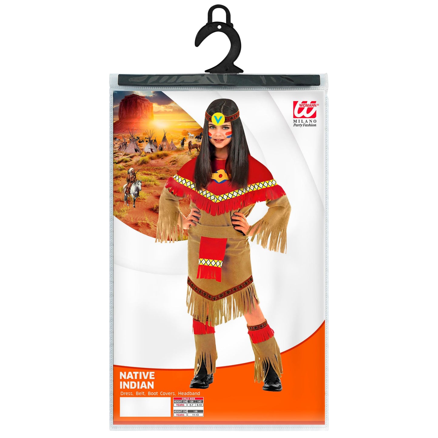 "INDIANERIN" (Kleid, Gürtel,Überstiefel, Kopftuch) – Detailansicht