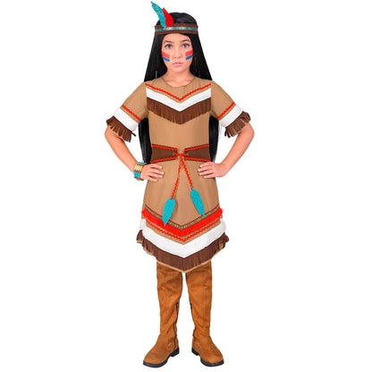 "INDIANERIN" (Kleid mit Gürtel, Stirnband mit Federn) – Ansicht 3