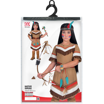"INDIANERIN" (Kleid mit Gürtel, Stirnband mit Federn) – Ansicht 5