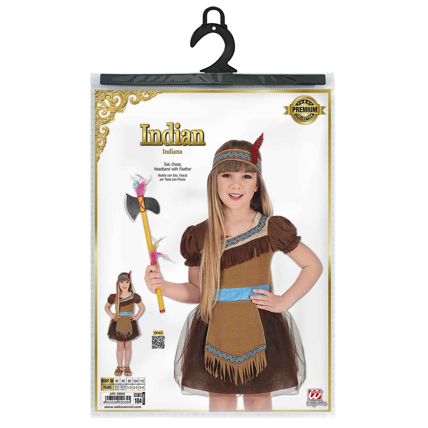 "INDIANERIN" (Kleid mit Tutu, Stirnband mit Feder) – Ansicht 3