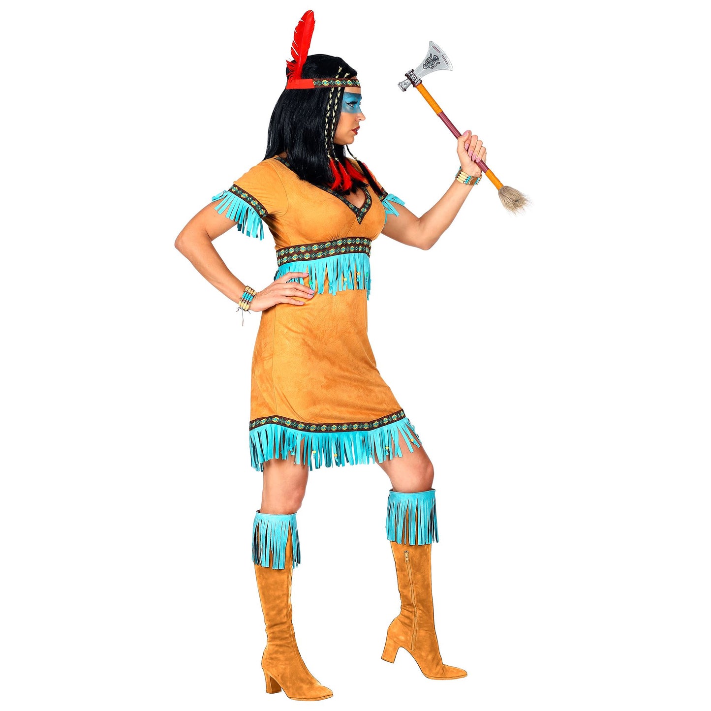 "INDIANERIN" (Kleid, Stirnband mit Feder) – Ansicht 3