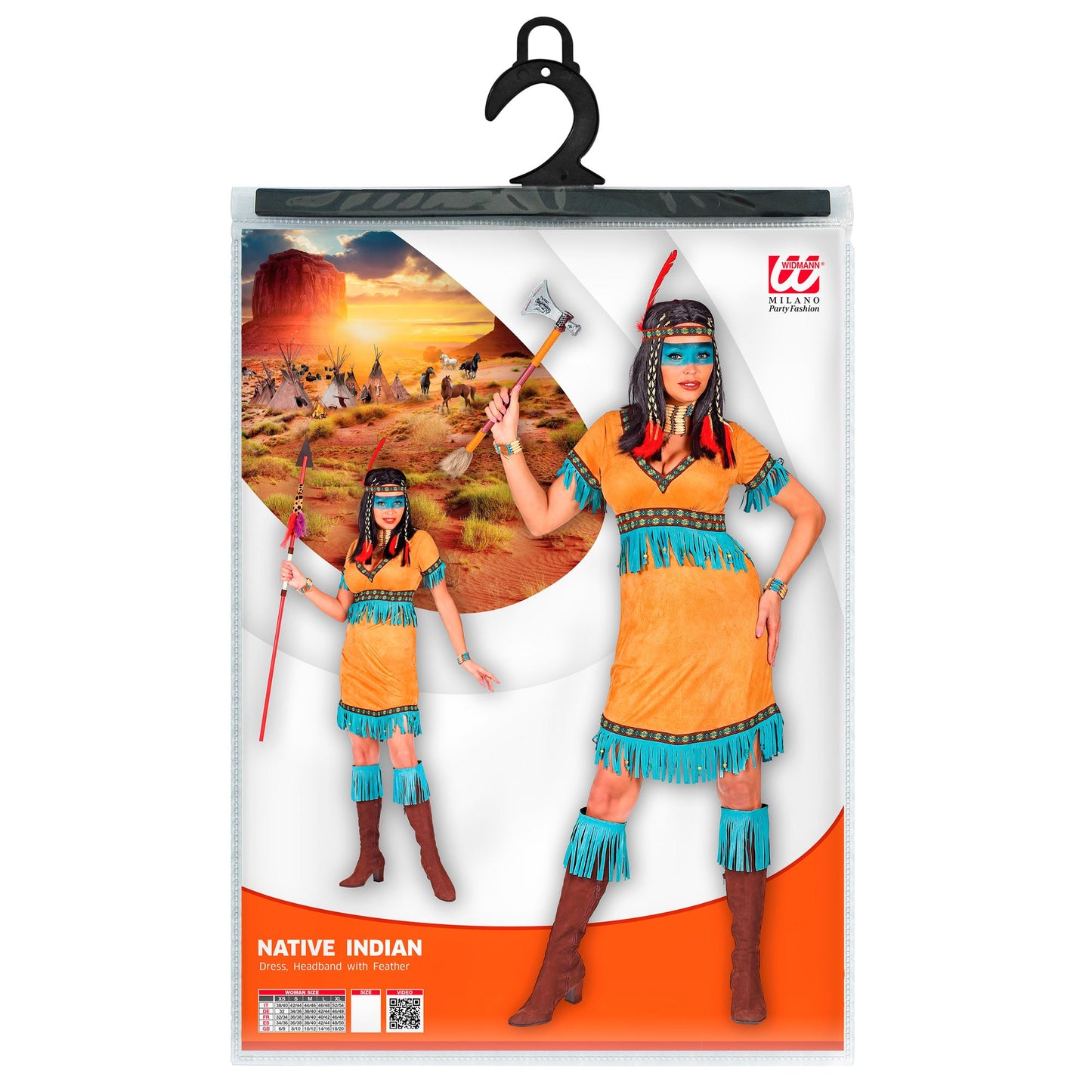 "INDIANERIN" (Kleid, Stirnband mit Feder) – Ansicht 5