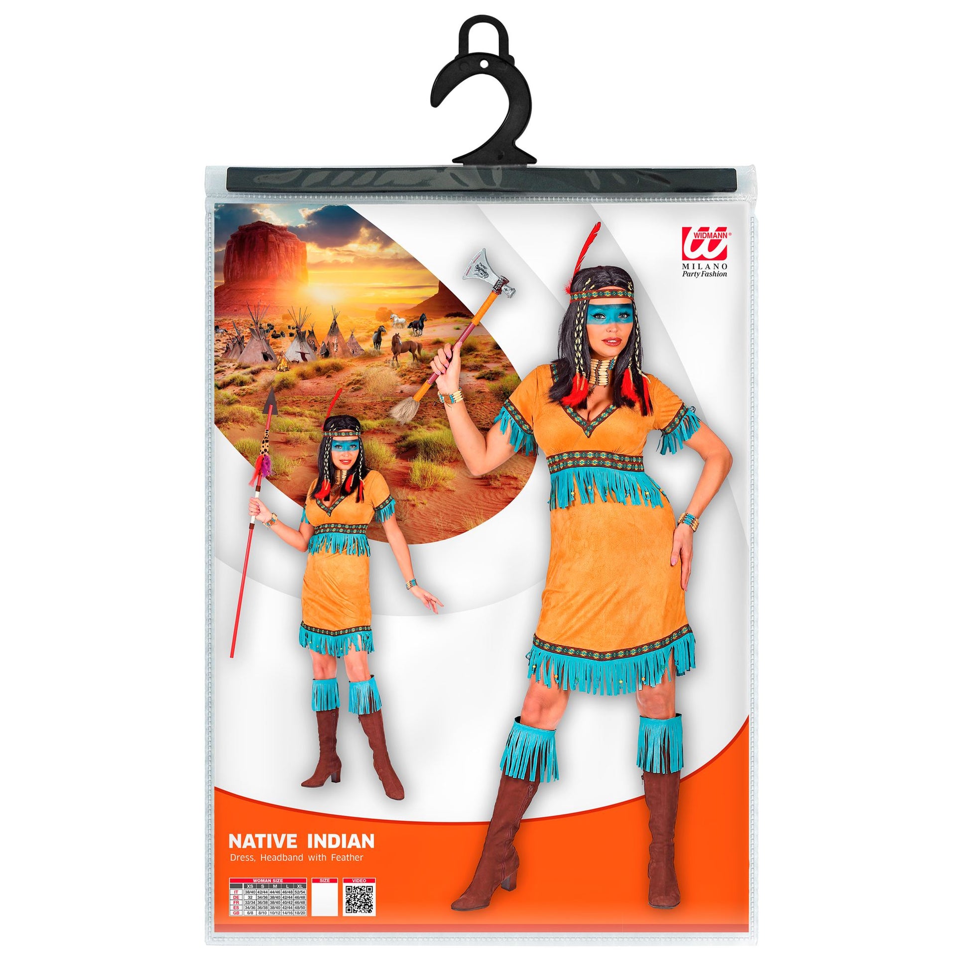 "INDIANERIN" (Kleid, Stirnband mit Feder) – Ansicht 5