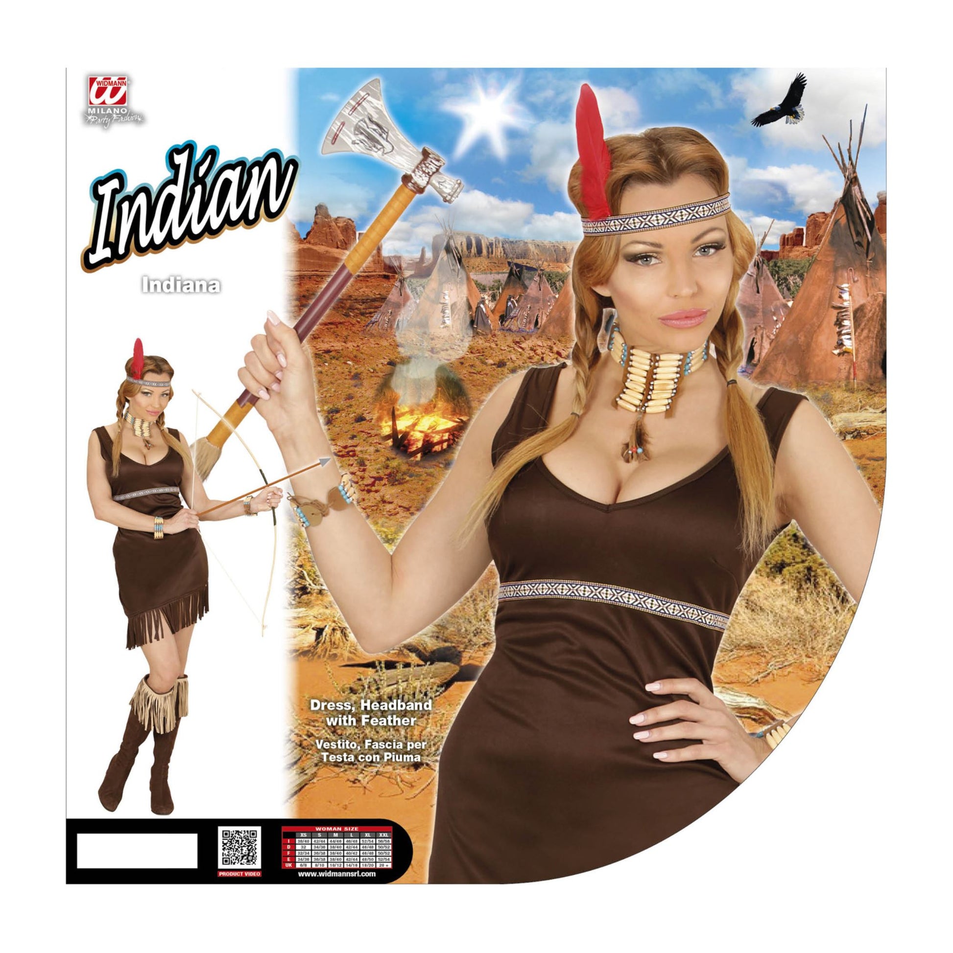 "INDIANERIN" (Kleid, Stirnband mit Feder) – Ansicht 4