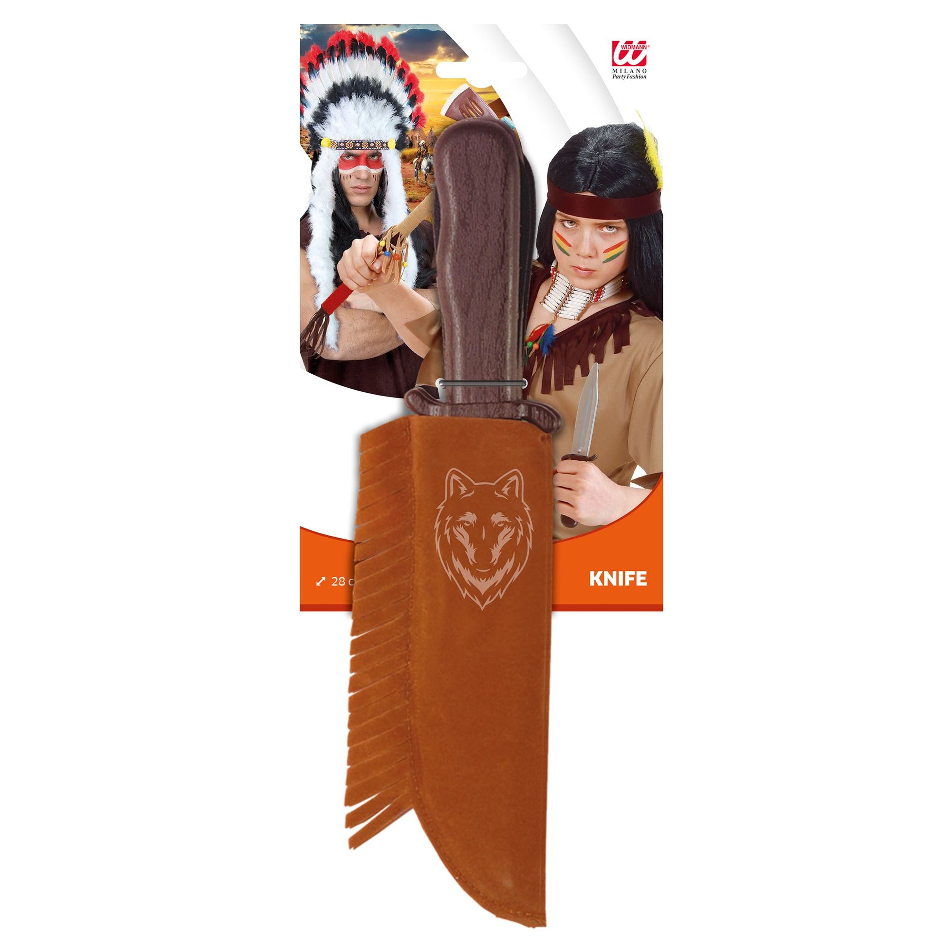 "INDIANERMESSER MIT WILDLEDEROPTIKTASCHE" - 28 cm – Ansicht 3
