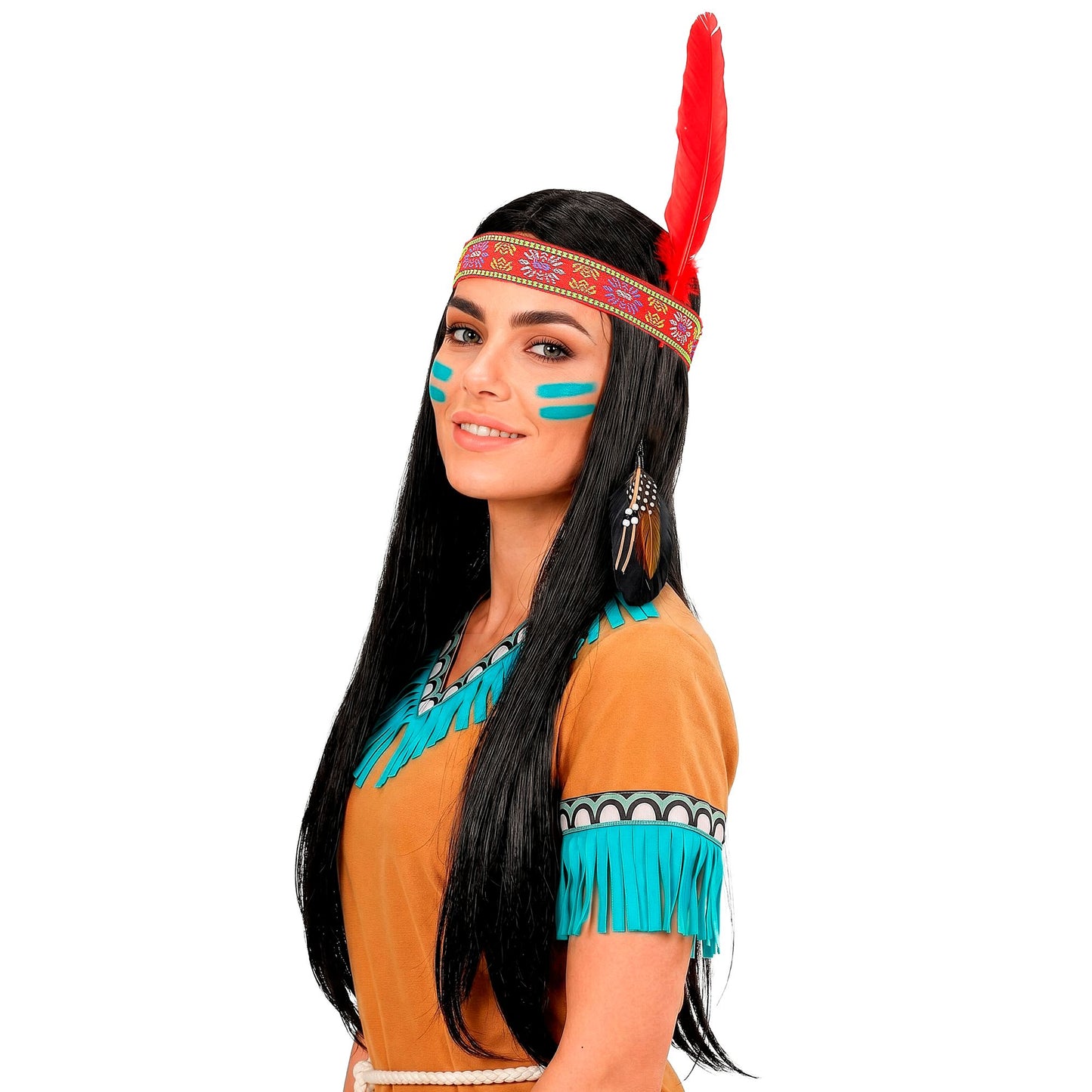 "INDIANERPERÜCKE MIT HAARBAND UND FEDER" in Polybag – Ansicht 3